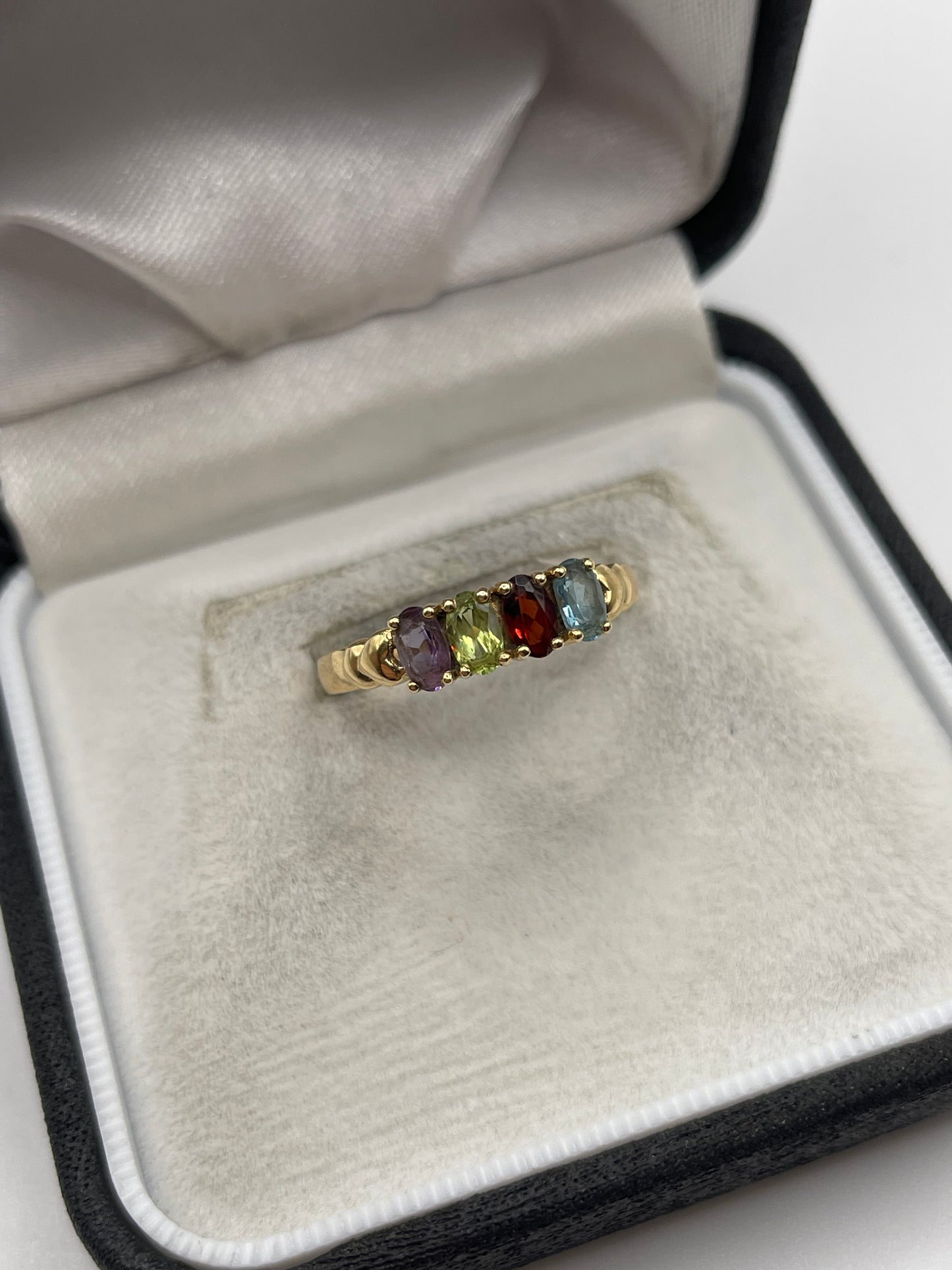 14ct gold multi gemstone ring