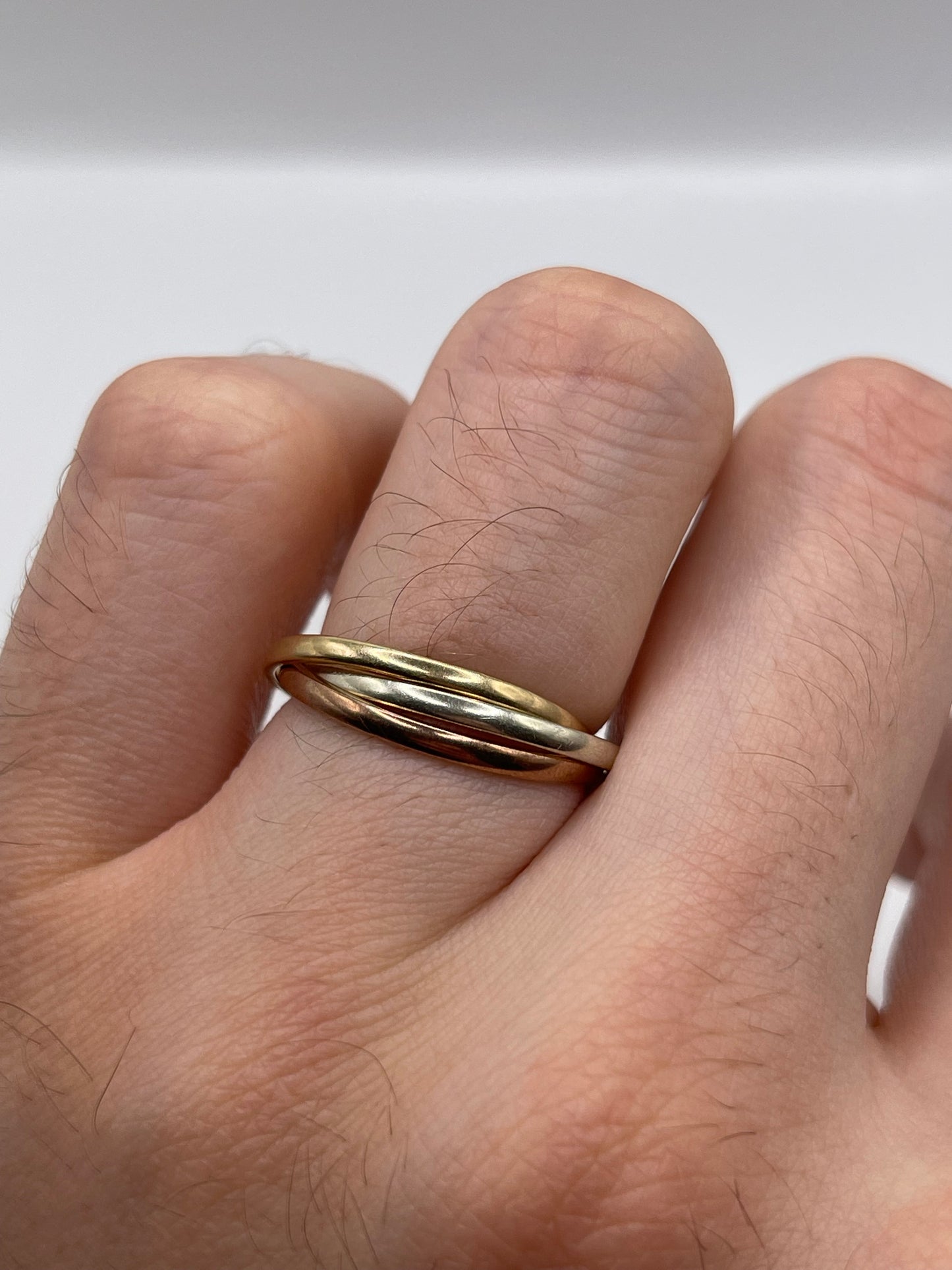 9ct tri gold ring