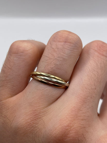 9ct tri gold ring