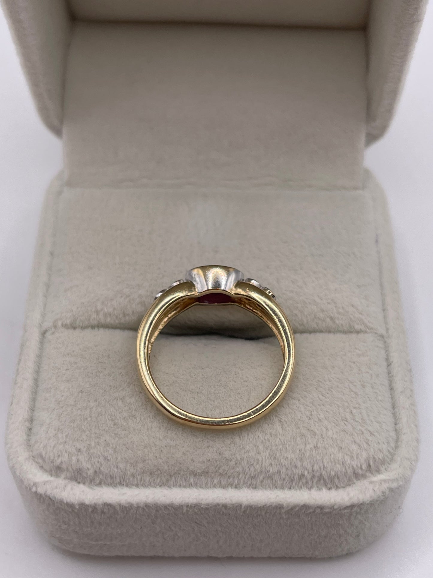 9ct gold ruby and diamond ring