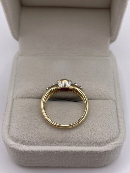 9ct gold ruby and diamond ring