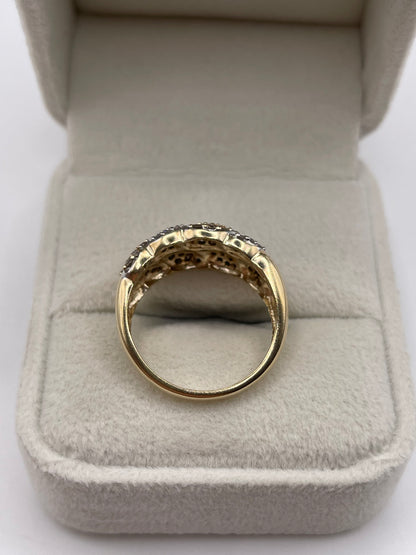 9ct gold diamond cluster ring