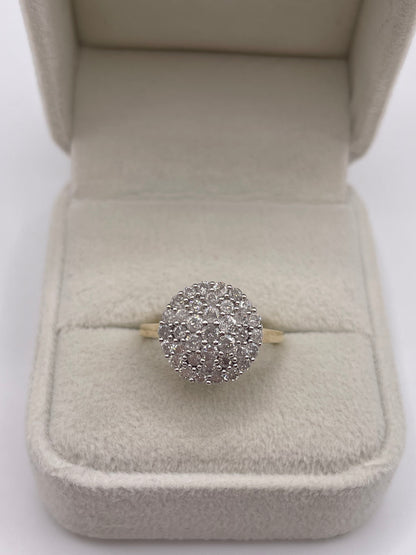 9ct gold diamond cluster ring