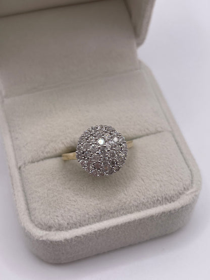 9ct gold diamond cluster ring