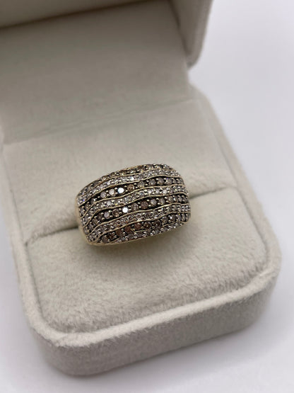9ct gold diamond cluster ring
