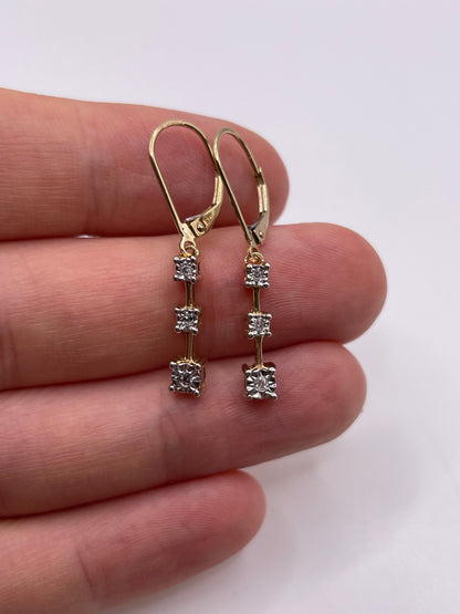 9ct gold diamond earrings