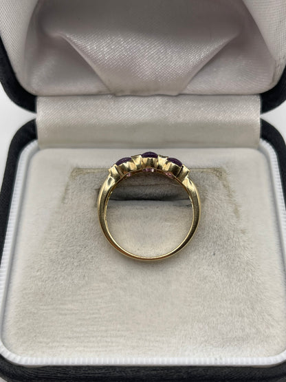 9ct gold amethyst and diamond ring