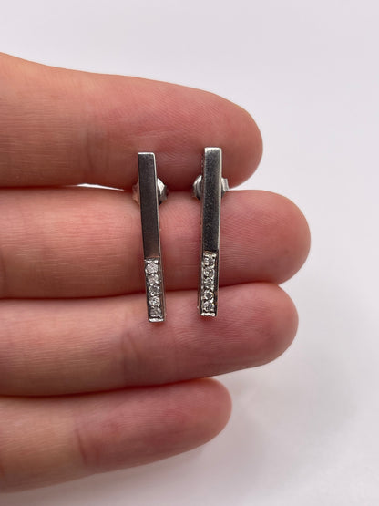 9ct white gold diamond earrings
