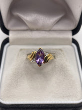 Load image into Gallery viewer, 9ct gold amethyst and diamond ring
