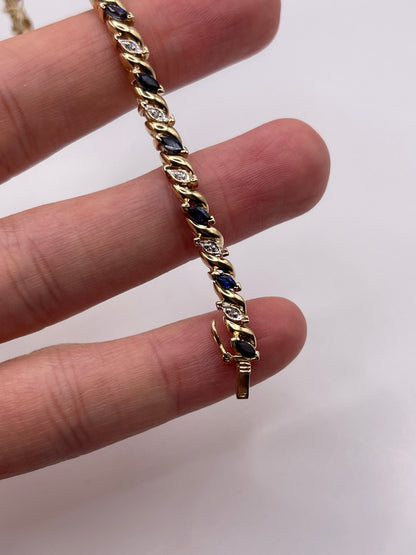9ct gold sapphire and diamond bracelet