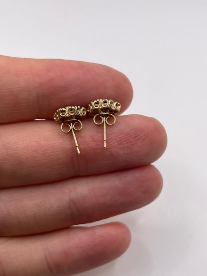 9ct gold garnet cluster earrings