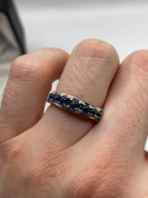 Load image into Gallery viewer, 9ct white gold cabochon sapphire ring
