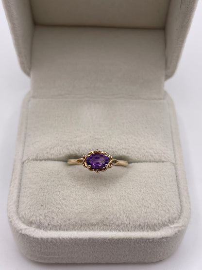 9ct gold amethyst ring
