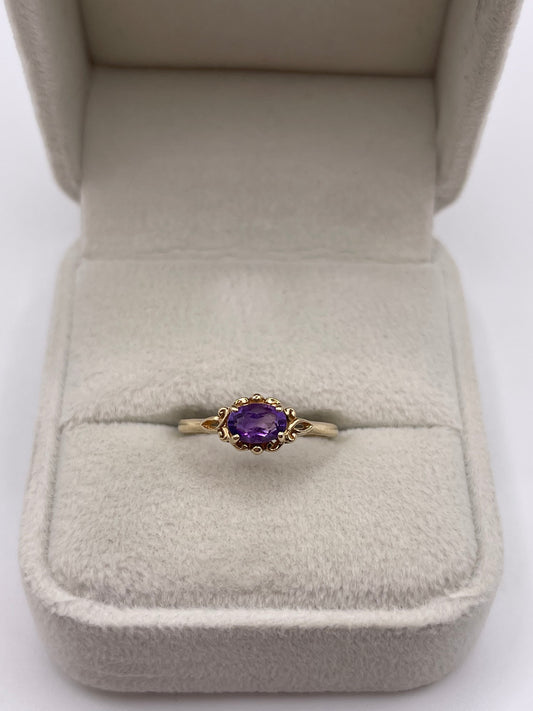 9ct gold amethyst ring