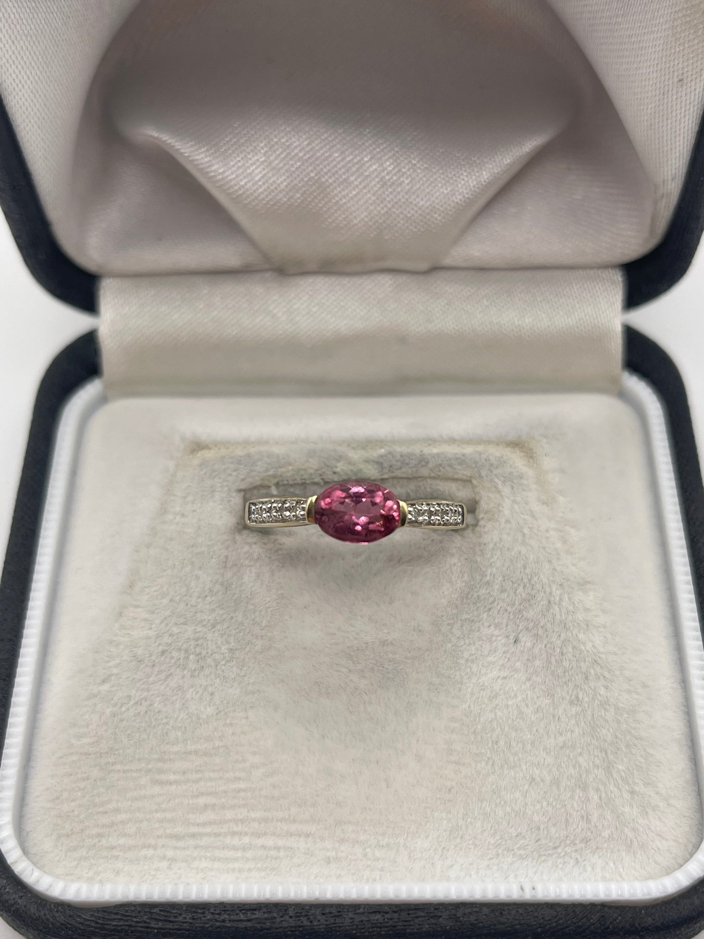 9ct gold tourmaline and diamond ring