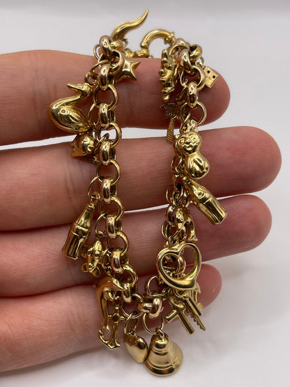 9ct gold charm bracelet