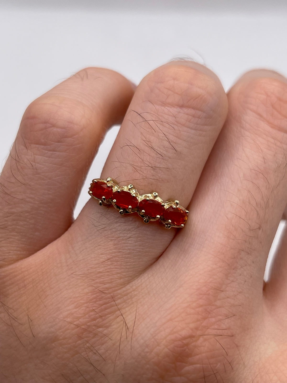 9ct gold fire opal ring