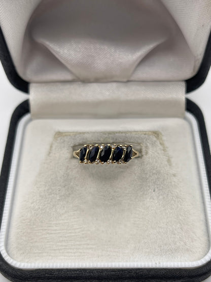 9ct gold sapphire and diamond ring