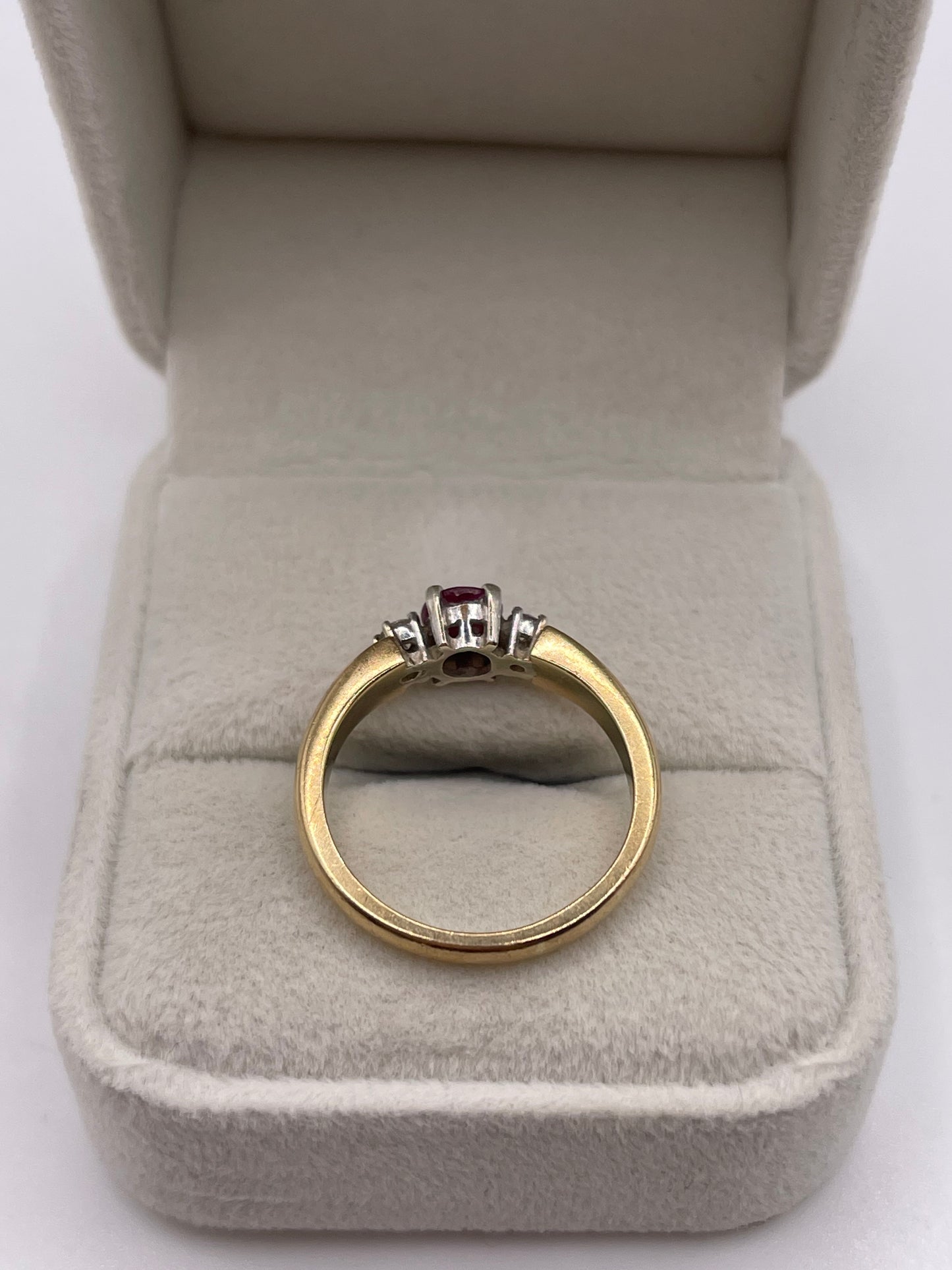 9ct gold ruby and diamond ring