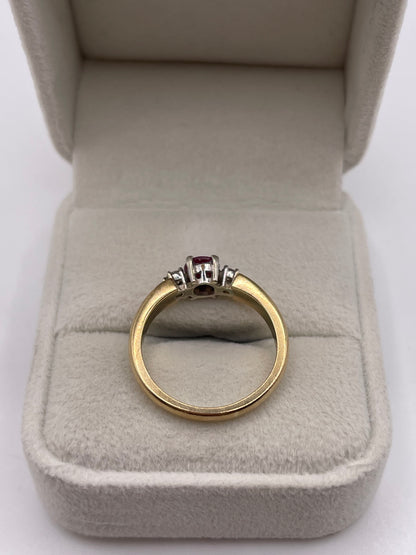 9ct gold ruby and diamond ring