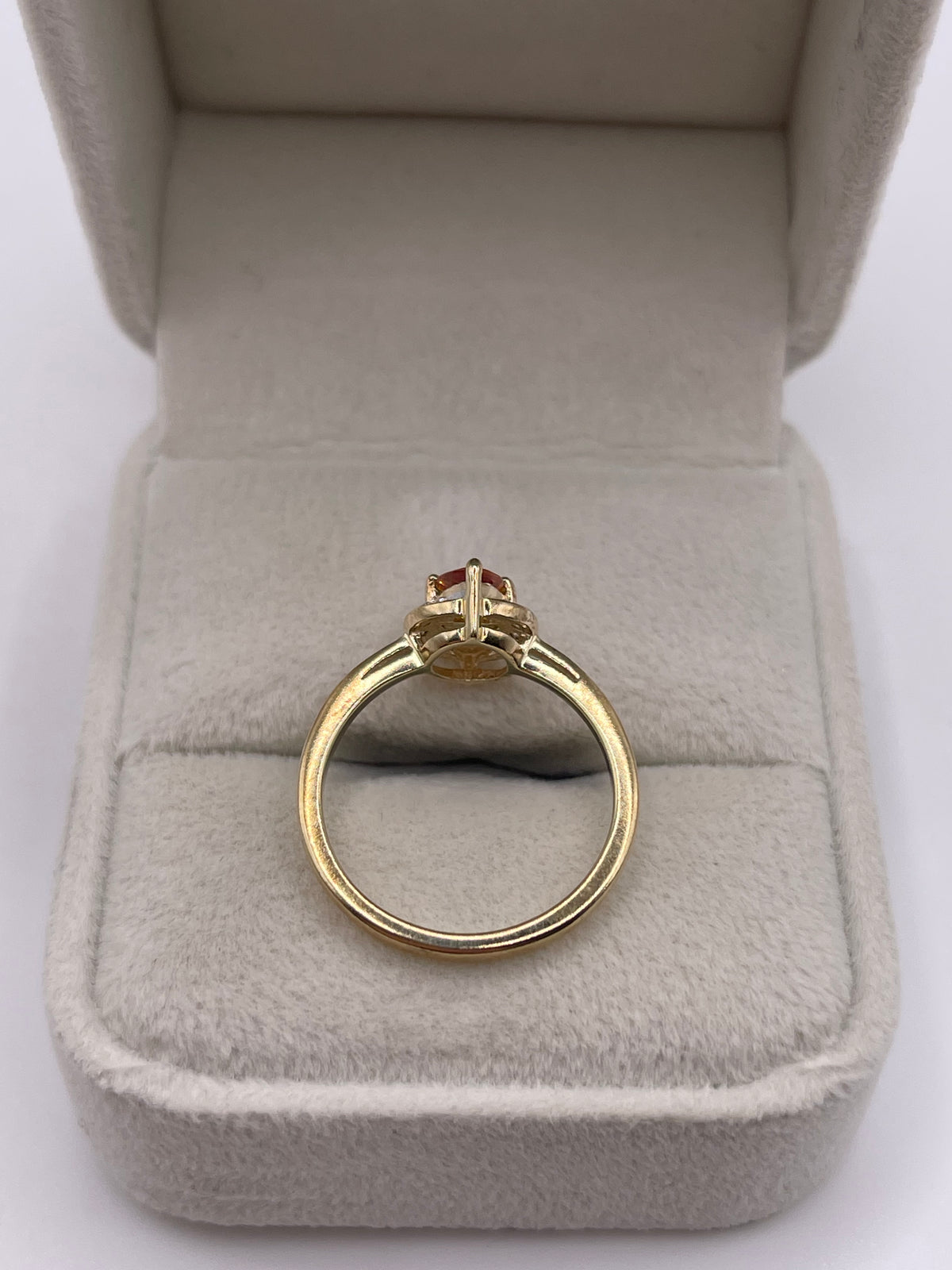 9ct gold orange sapphire and diamond ring