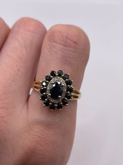 9ct gold sapphire and diamond ring