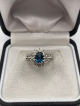 Load image into Gallery viewer, 9ct gold topaz and diamond ring
