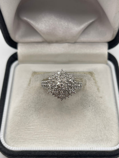 9ct gold diamond cluster ring