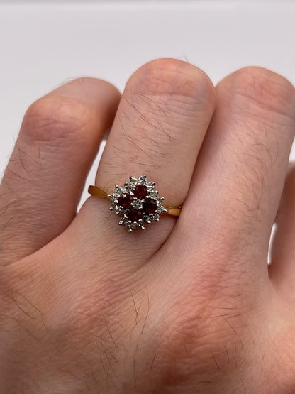 18ct gold ruby and diamond ring