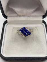 Load image into Gallery viewer, 9ct gold lapis lazuli and diamond ring
