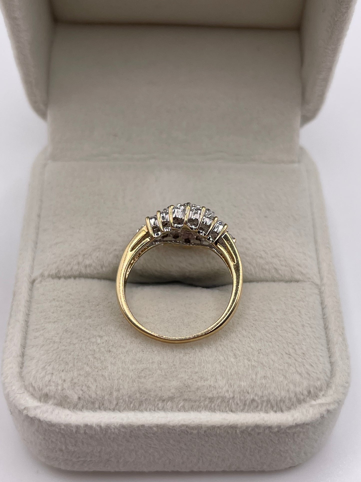 9ct gold 50 point diamond cluster ring