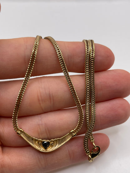 9ct gold sapphire and diamond necklace