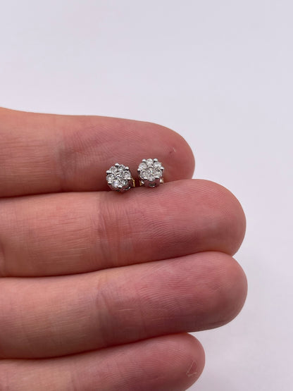 9ct gold diamond earrings
