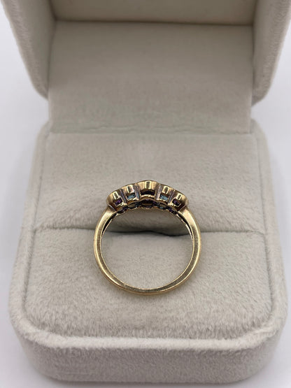 9ct gold amethyst and topaz ring