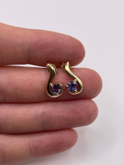 9ct gold tanzanite earrings