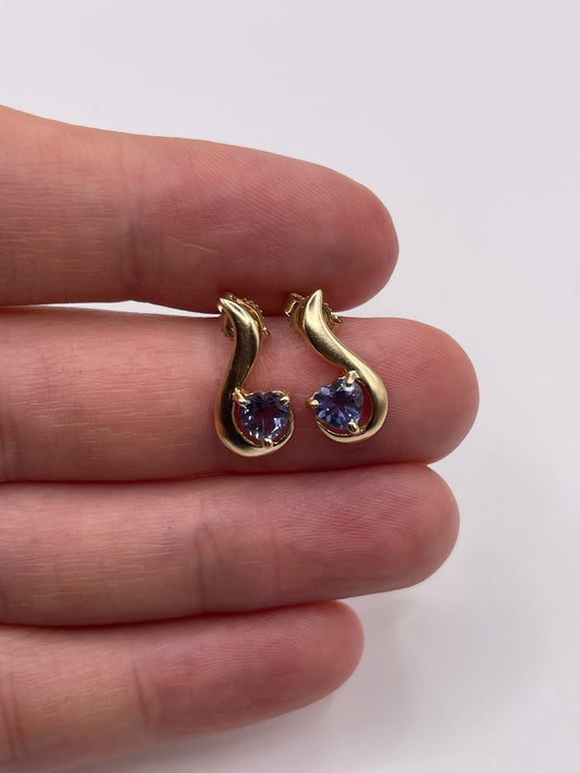 9ct gold tanzanite earrings