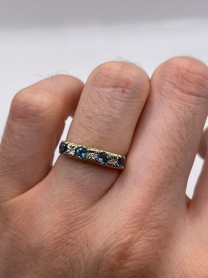 9ct gold topaz and diamond ring