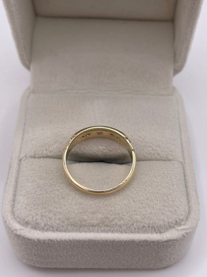9ct gold amethyst and pearl gypsy ring