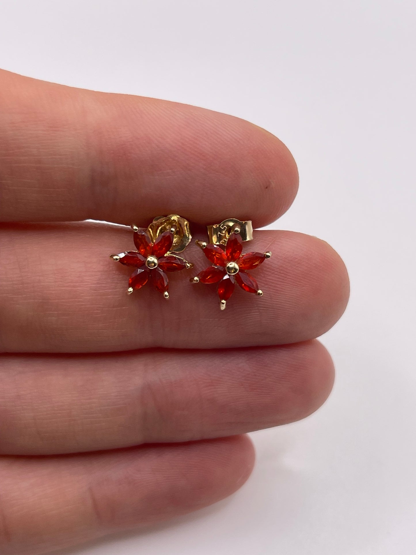 9ct gold fire opal earrings