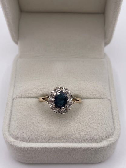 9ct gold sapphire and diamond ring