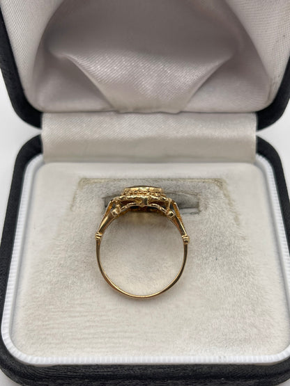 9ct gold citrine and diamond ring