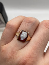 Load image into Gallery viewer, Antique 9ct gold cameo ring
