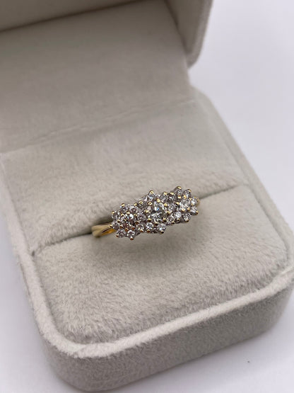 14ct gold diamond cluster ring