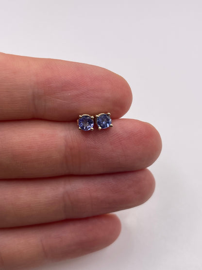 9ct gold tanzanite earrings