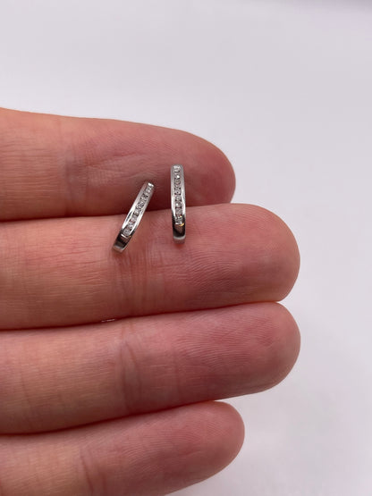 9ct white gold diamond earrings