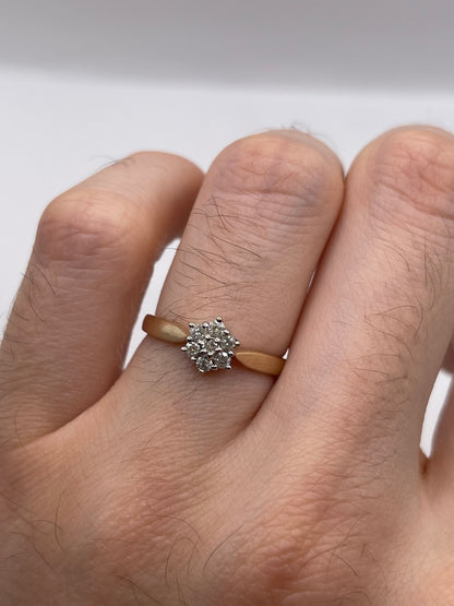 9ct gold diamond cluster ring