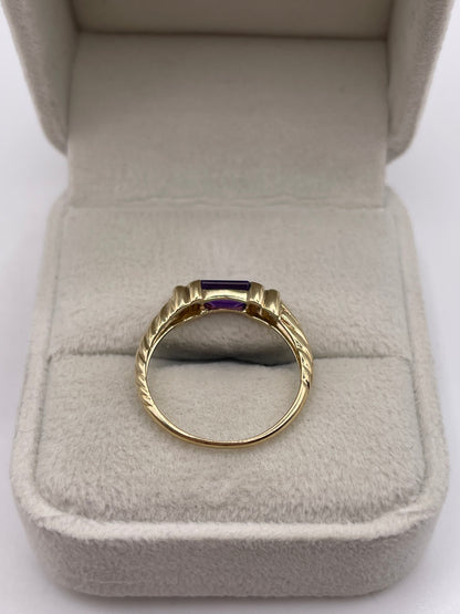 9ct gold amethyst ring