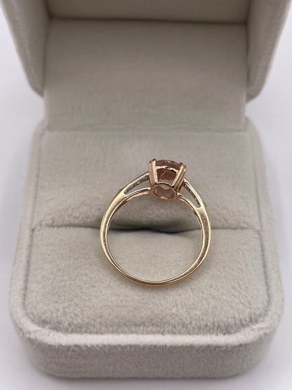 9ct gold morganite and zircon ring