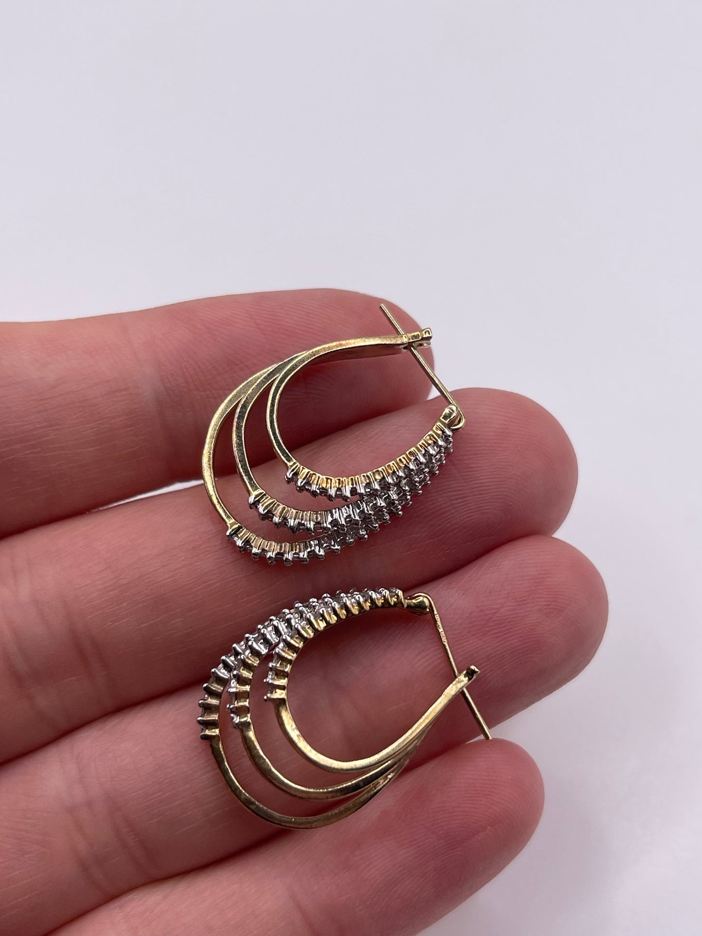 9ct gold diamond earrings