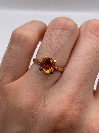 9ct gold citrine paste ring